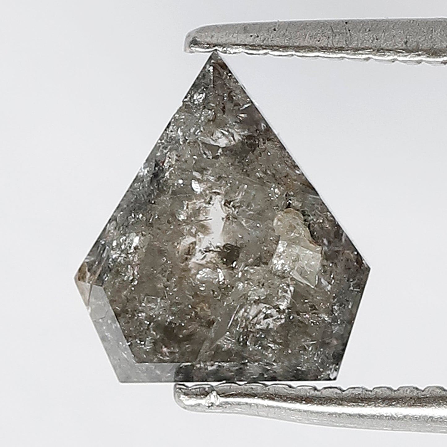 Pentagon 1.61 Ct Natural Gray Black Salt & Pepper Loose Diamond | 8.3 mm Earth Mined Diamond