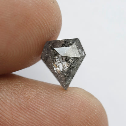 Pentagon 1.61 Ct Natural Gray Black Salt & Pepper Loose Diamond | 8.3 mm Earth Mined Diamond
