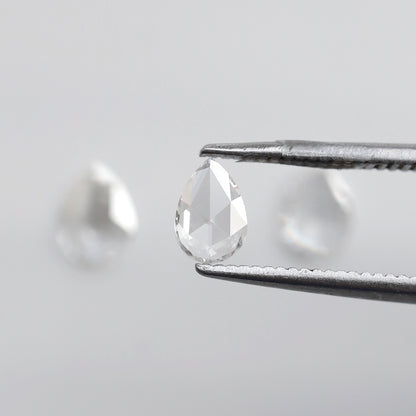 0.47 Ct Total 3Pcs Pear Shape Diamonds, Rose Cut FG VVS-VS Natural Melee Loose Diamonds
