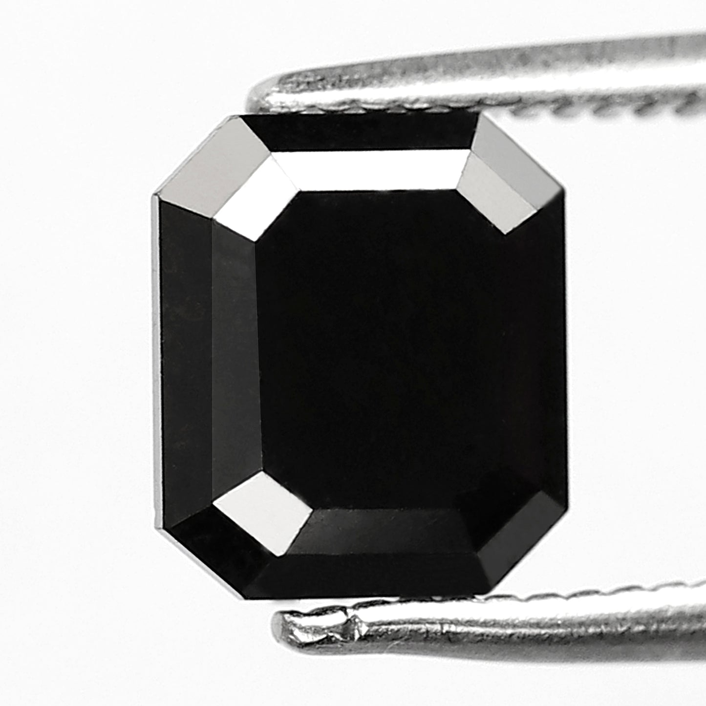 1.63 CT Emerald Shape Loose Black Diamond, Natural Treated Ethical Diamond, 7.10 MM Stone for Promise Ring