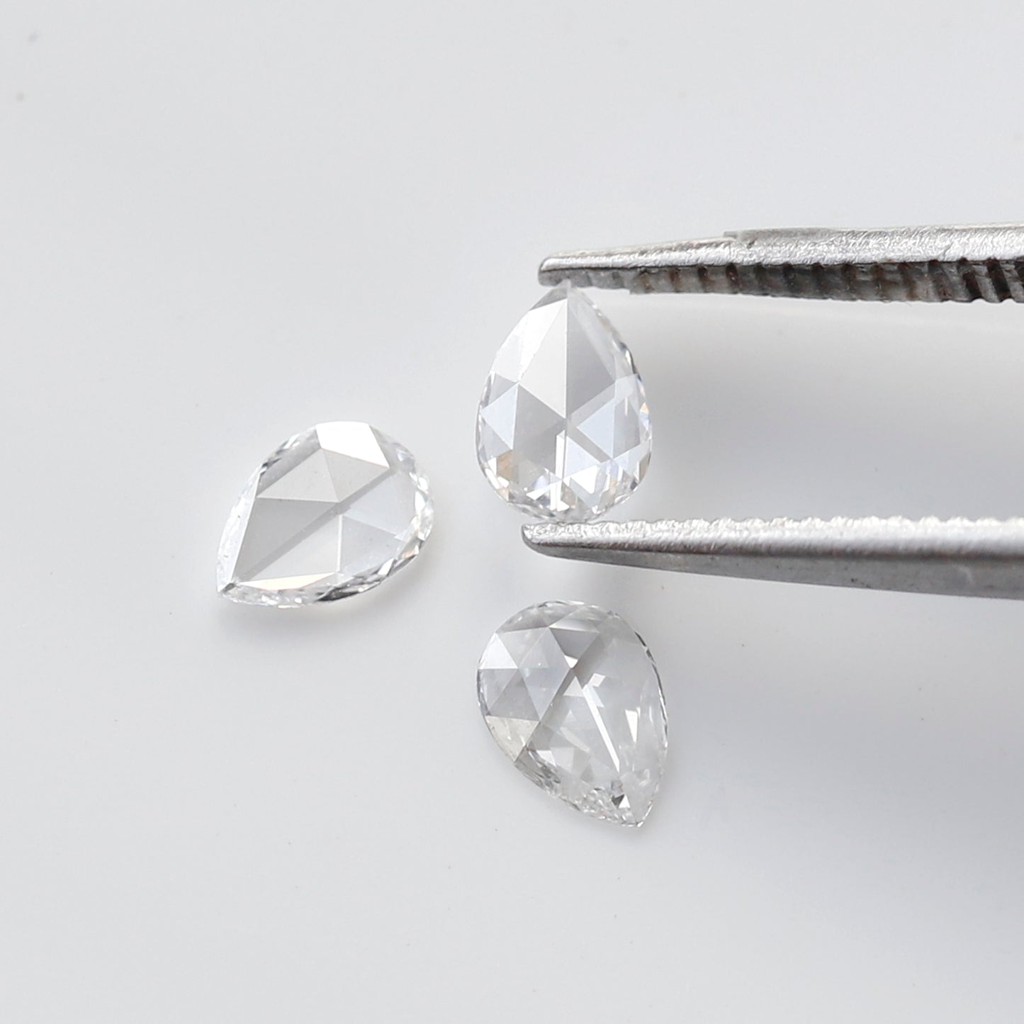 0.47 Ct Total 3Pcs Pear Shape Diamonds, Rose Cut FG VVS-VS Natural Melee Loose Diamonds