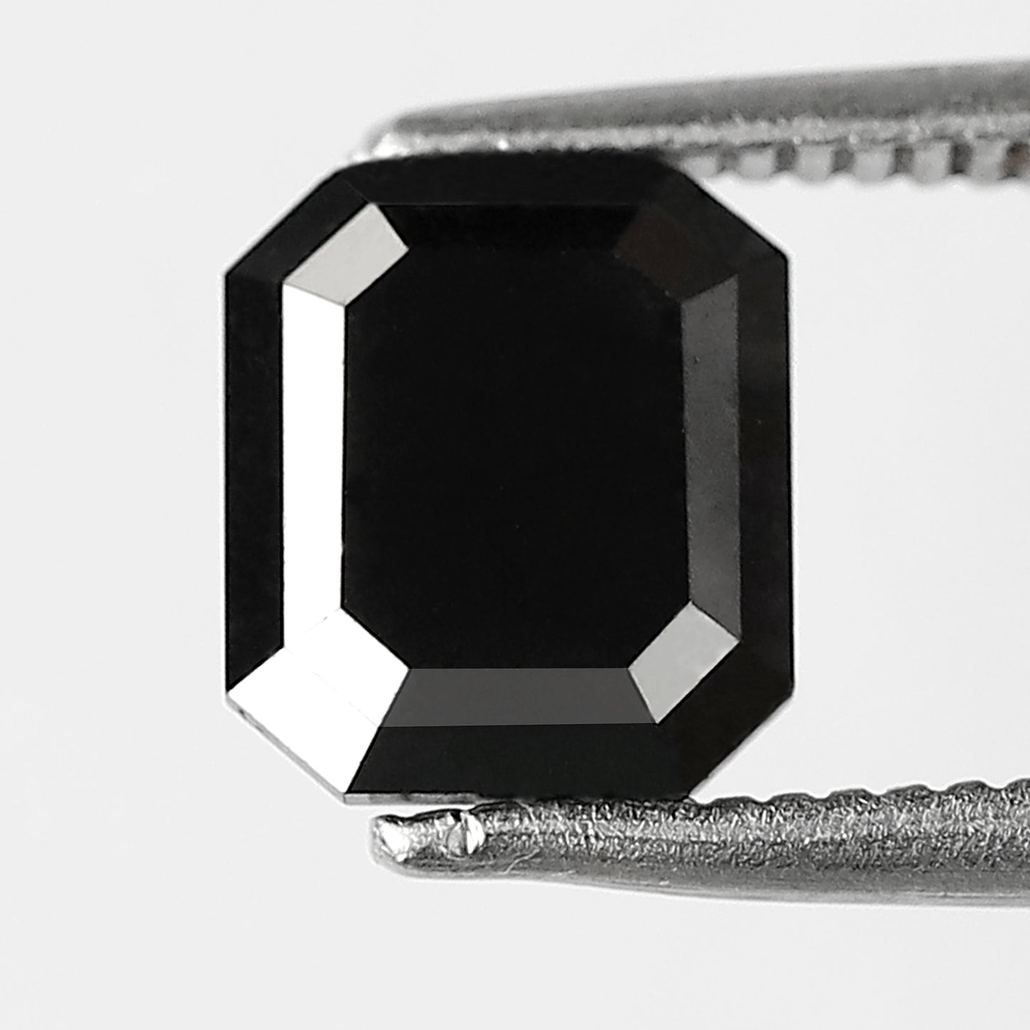1.63 CT Emerald Shape Loose Black Diamond, Natural Treated Ethical Diamond, 7.10 MM Stone for Promise Ring