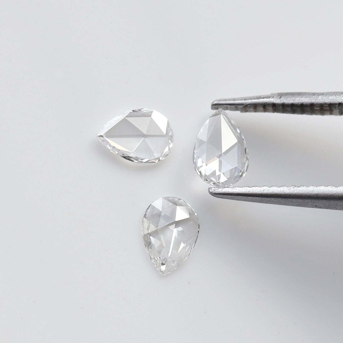 0.47 Ct Total 3Pcs Pear Shape Diamonds, Rose Cut FG VVS-VS Natural Melee Loose Diamonds