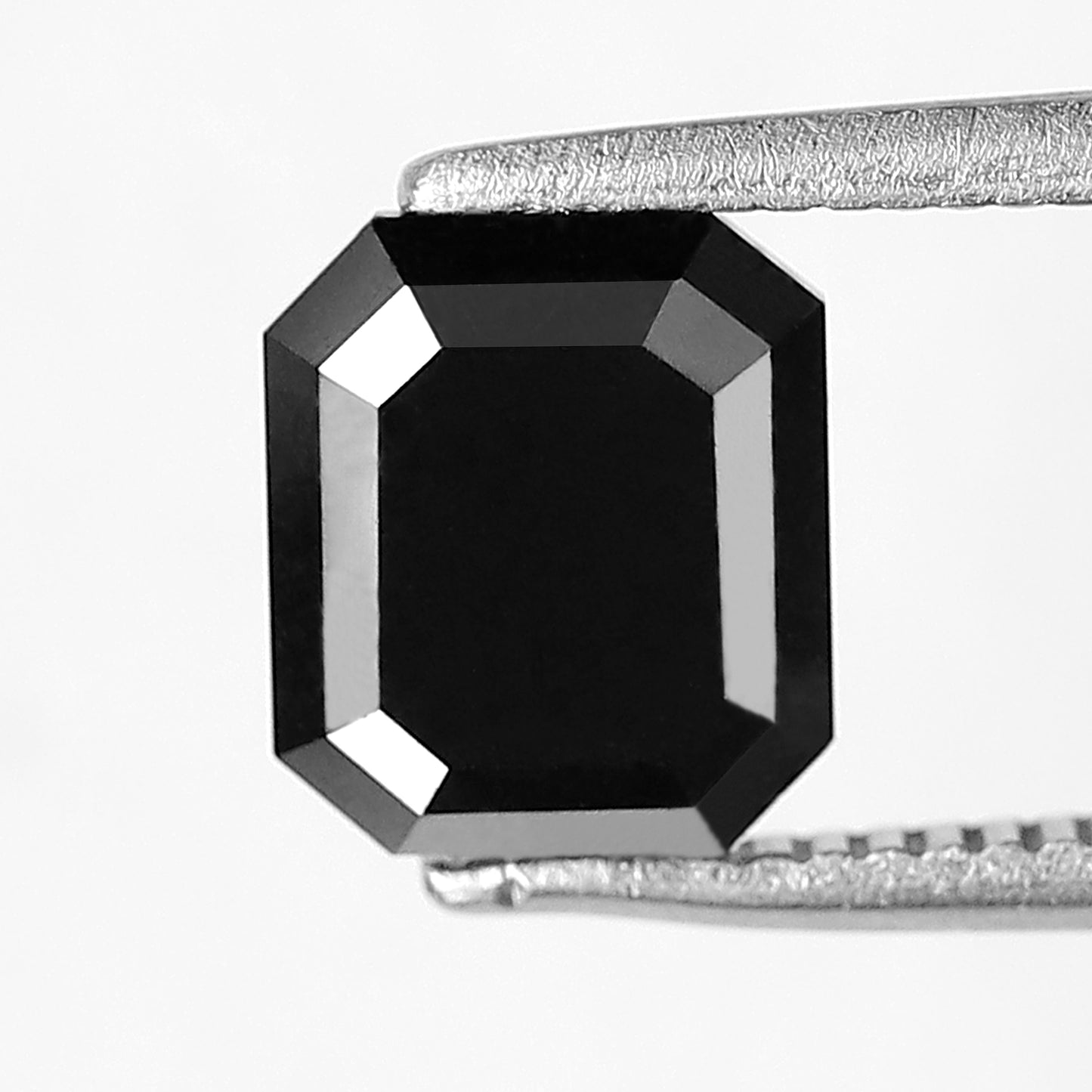 1.63 CT Emerald Shape Loose Black Diamond, Natural Treated Ethical Diamond, 7.10 MM Stone for Promise Ring