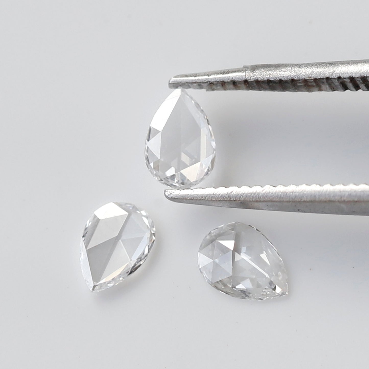 0.47 Ct Total 3Pcs Pear Shape Diamonds, Rose Cut FG VVS-VS Natural Melee Loose Diamonds