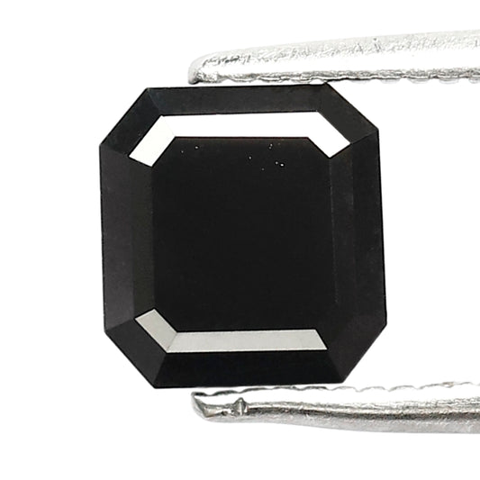 1.60 CT 6.50 MM Square Radiant Shape Diamond AAA Quality Loose Black Color Diamond For Jewelry