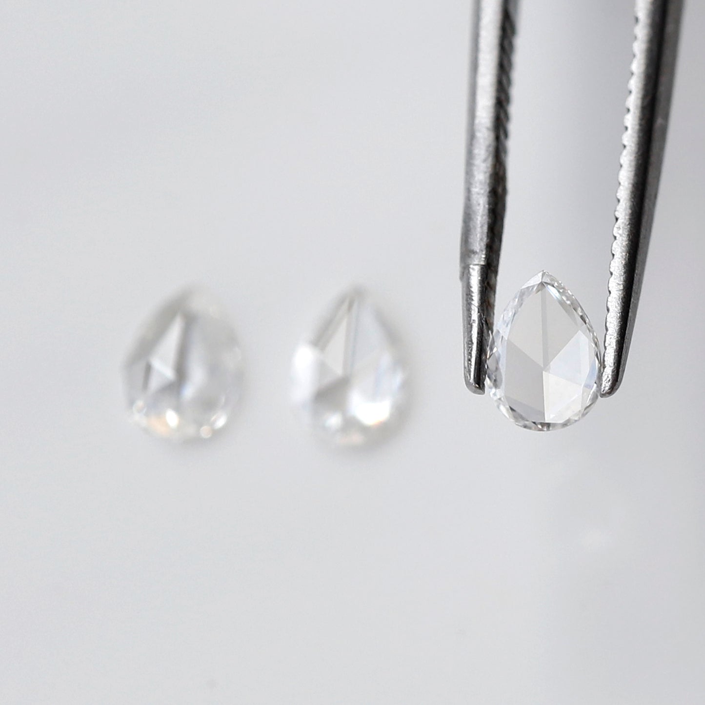 0.47 Ct Total 3Pcs Pear Shape Diamonds, Rose Cut FG VVS-VS Natural Melee Loose Diamonds