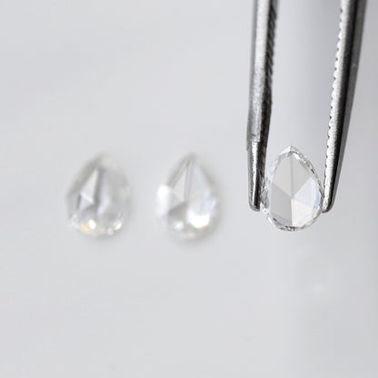 0.47 Ct Total 3Pcs Pear Shape Diamonds, Rose Cut FG VVS-VS Natural Melee Loose Diamonds