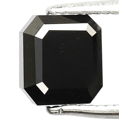 1.60 CT 6.50 MM Square Radiant Shape Diamond AAA Quality Loose Black Color Diamond For Jewelry