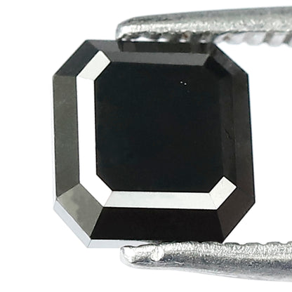 1.60 CT 6.50 MM Square Radiant Shape Diamond AAA Quality Loose Black Color Diamond For Jewelry