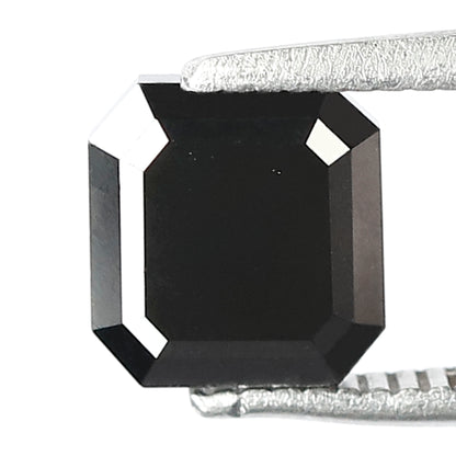 1.60 CT 6.50 MM Square Radiant Shape Diamond AAA Quality Loose Black Color Diamond For Jewelry