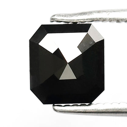 1.60 CT 6.50 MM Square Radiant Shape Diamond AAA Quality Loose Black Color Diamond For Jewelry