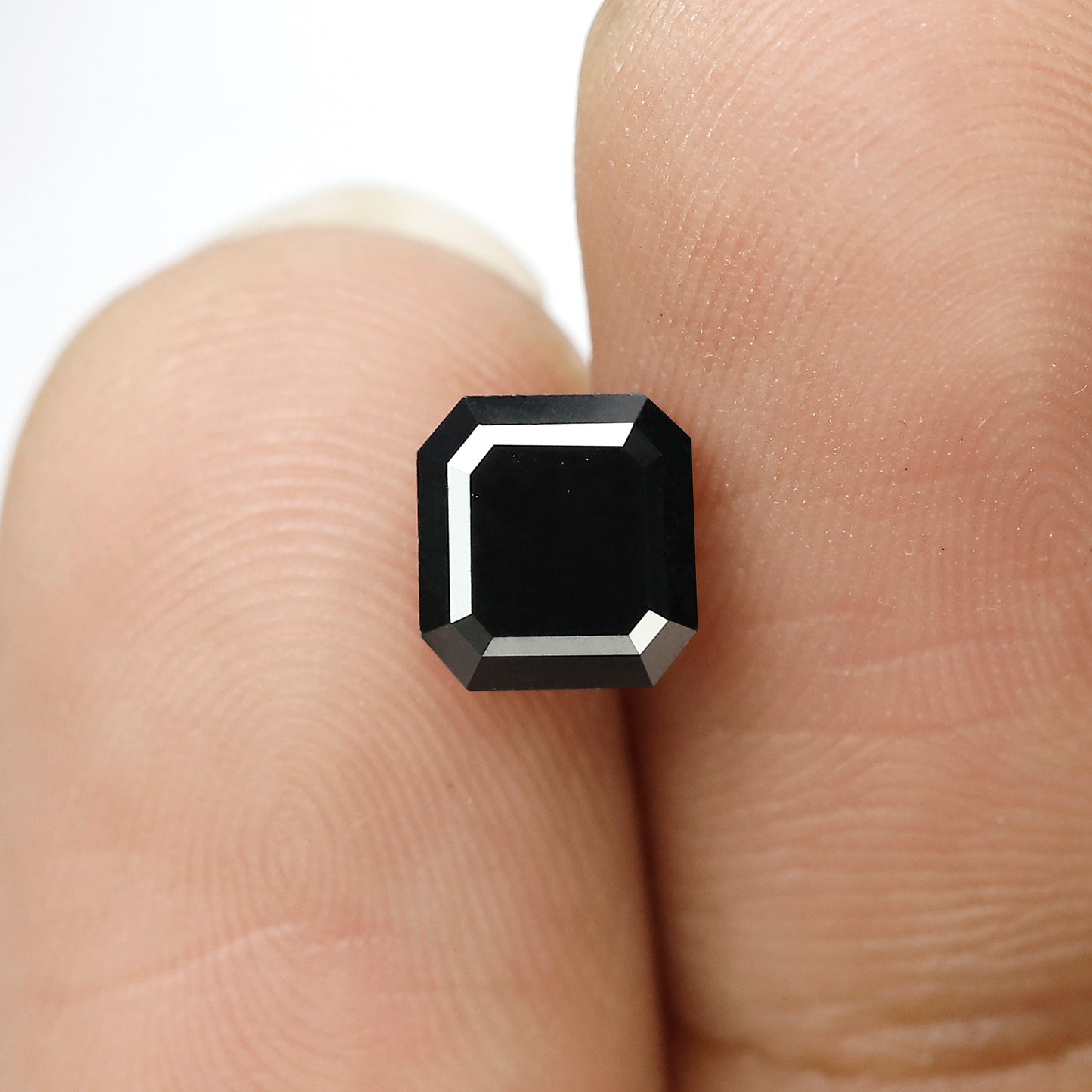 1.60 CT 6.50 MM Square Radiant Shape Diamond AAA Quality Loose Black Color Diamond For Jewelry