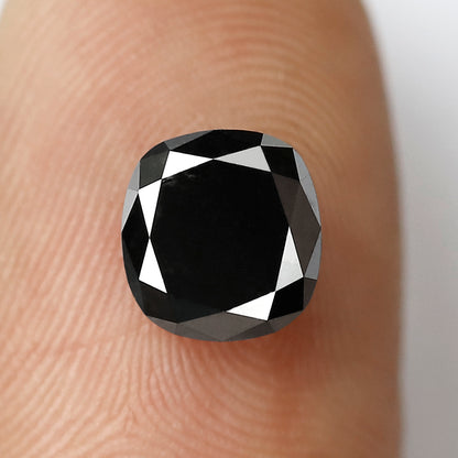 1.25 CT Oval Shape Natural Treated Black Diamond, 7.20 MM Loose Ethical Diamond for Fine Jewelry Making