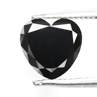 1.20 CT 7 MM Heart Shape Diamond Loose AAA Quality Black Color Diamond Gift For Her