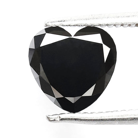 1.20 CT 7 MM Heart Shape Diamond Loose AAA Quality Black Color Diamond Gift For Her