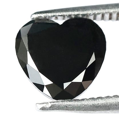 1.20 CT 7 MM Heart Shape Diamond Loose AAA Quality Black Color Diamond Gift For Her
