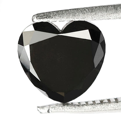 1.20 CT 7 MM Heart Shape Diamond Loose AAA Quality Black Color Diamond Gift For Her