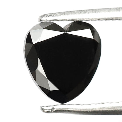 1.20 CT 7 MM Heart Shape Diamond Loose AAA Quality Black Color Diamond Gift For Her