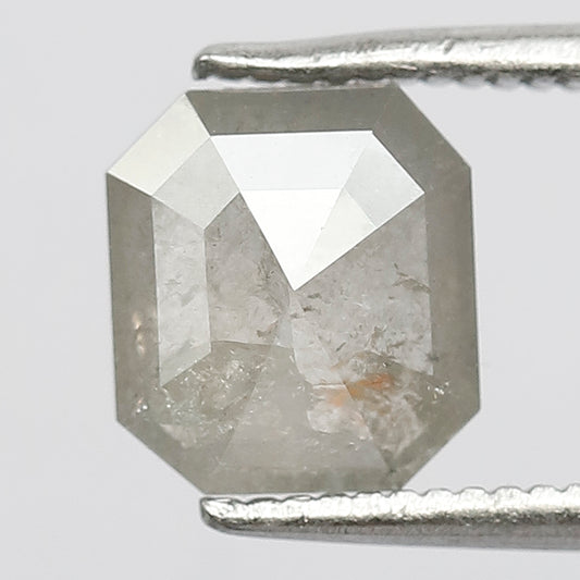 1.77 CT Emerald Shape Loose Diamond Natural Grayish Salt and Pepper Diamond