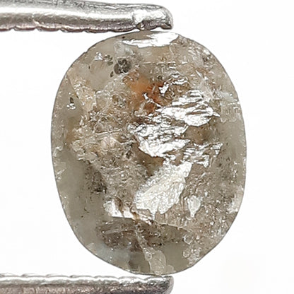 Oval Shape 0.81 CT Salt and Pepper Diamond, 6.40 mm Natural Gray Black Ethical Loose Diamond for Unique Ring Jewelry Design