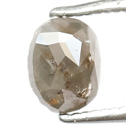 Oval Shape 0.81 CT Salt and Pepper Diamond, 6.40 mm Natural Gray Black Ethical Loose Diamond for Unique Ring Jewelry Design