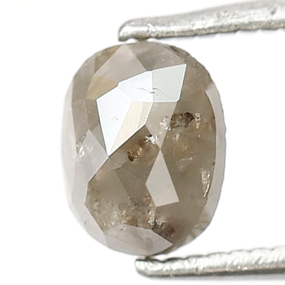 Oval Shape 0.81 CT Salt and Pepper Diamond, 6.40 mm Natural Gray Black Ethical Loose Diamond for Unique Ring Jewelry Design