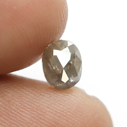 Oval Shape 0.81 CT Salt and Pepper Diamond, 6.40 mm Natural Gray Black Ethical Loose Diamond for Unique Ring Jewelry Design