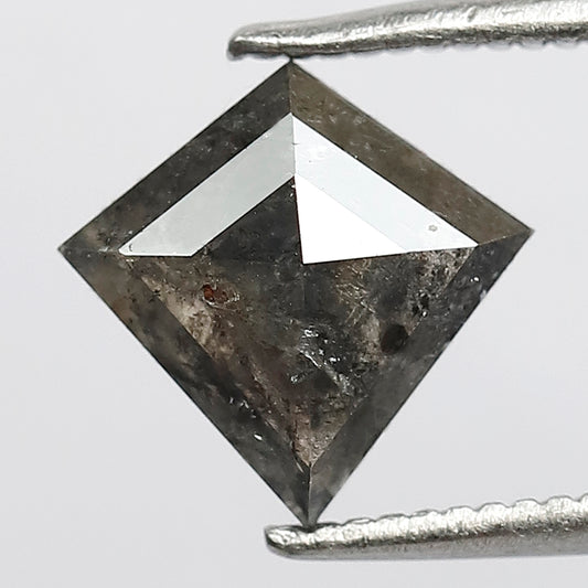 1.49 Ct Kite Shape Gray Black Salt & Pepper Diamond | 9 mm Loose Diamond for Ring