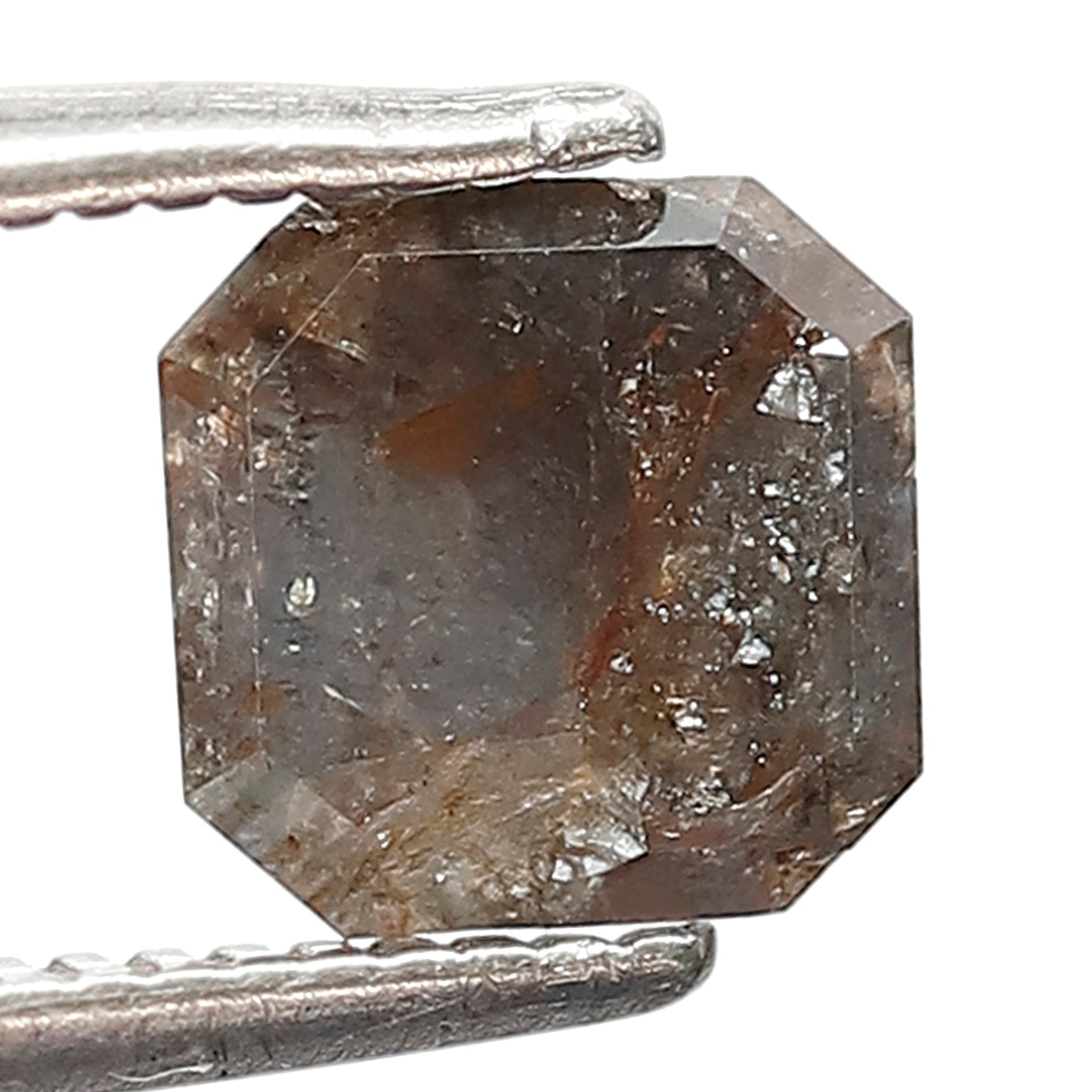 1.28 CT Gray Brown Asscher Cut Diamond, Natural Loose Earth Mined Salt and Pepper Diamond