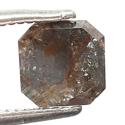 1.28 CT Gray Brown Asscher Cut Diamond, Natural Loose Earth Mined Salt and Pepper Diamond