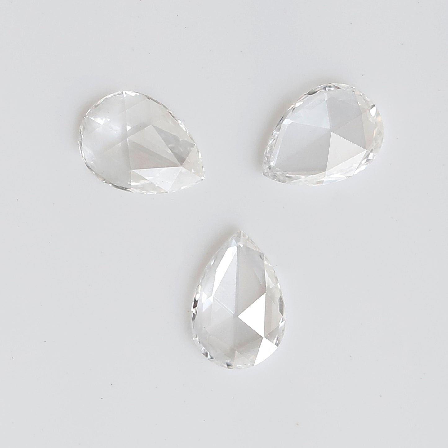 0.47 Ct Total 3Pcs Pear Shape Diamonds, Rose Cut FG VVS-VS Natural Melee Loose Diamonds