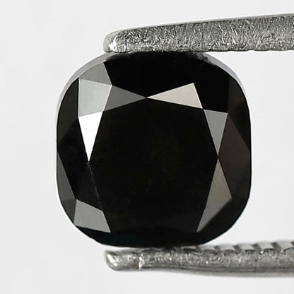 1.69 CT Cushion Shape Loose Diamond 6 MM AAA Quality Black Color Diamond For Engagement Ring
