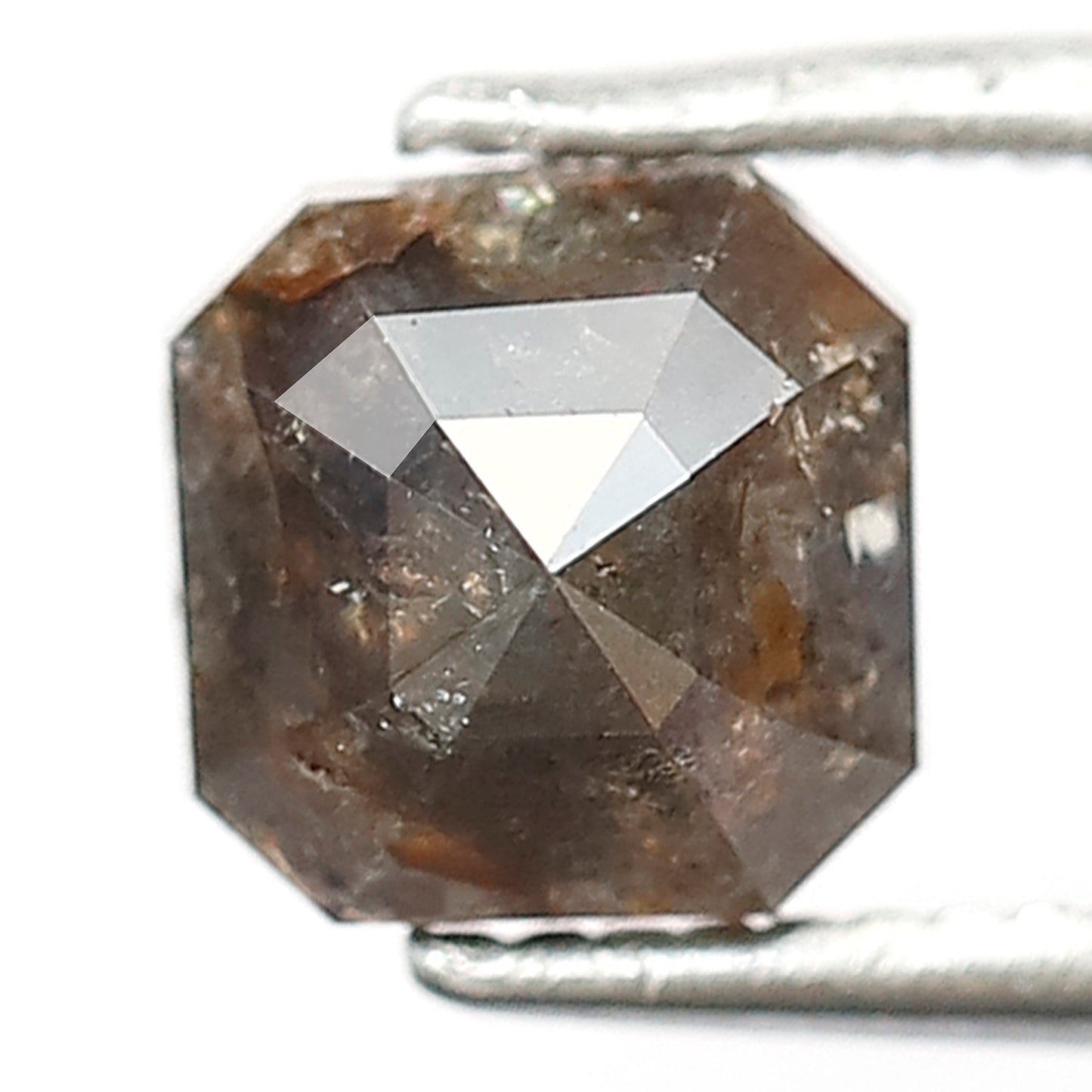 1.28 CT Gray Brown Asscher Cut Diamond, Natural Loose Earth Mined Salt and Pepper Diamond