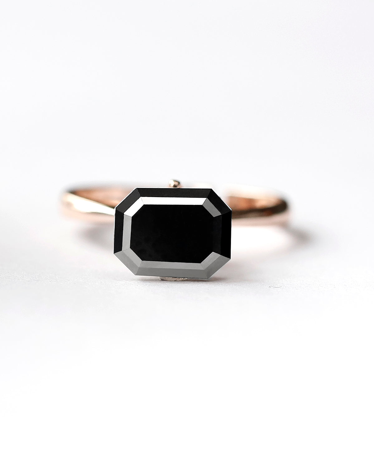 3.69 CT Emerald Shape Loose Black Diamond, Natural Treated Diamond, 9.80 x 7.50 MM Stone for Bridal Ring
