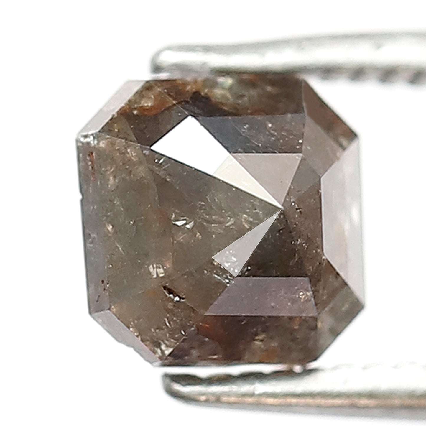 1.28 CT Gray Brown Asscher Cut Diamond, Natural Loose Earth Mined Salt and Pepper Diamond
