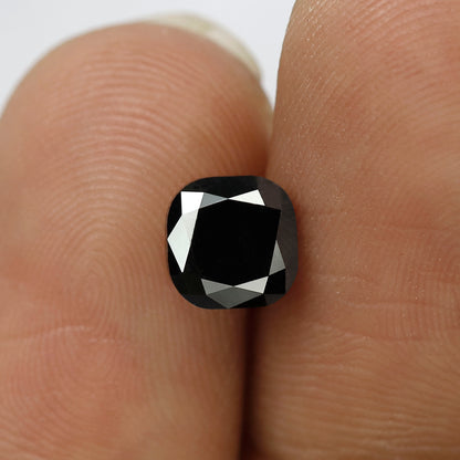 1.69 CT Cushion Shape Loose Diamond 6 MM AAA Quality Black Color Diamond For Engagement Ring