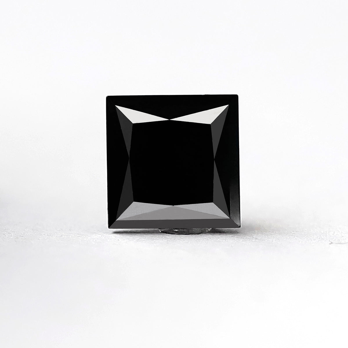 2.32 CT Princess Cut Loose Diamond, Natural Treated Black Diamond for Custom Bridal Ring Making