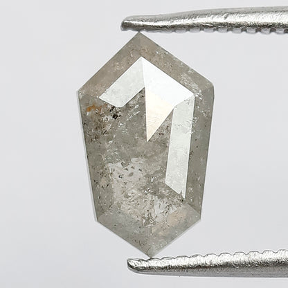 1.40 CT Modified Shape Loose Diamond Natural 10.1 MM Earth Mined Salt and Pepper Diamond