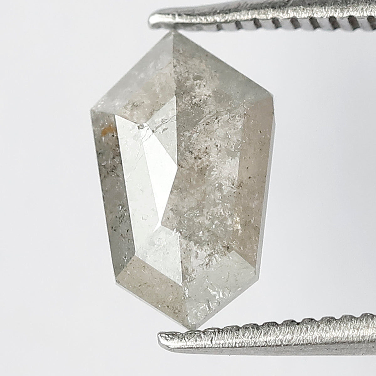 1.40 CT Modified Shape Loose Diamond Natural 10.1 MM Earth Mined Salt and Pepper Diamond