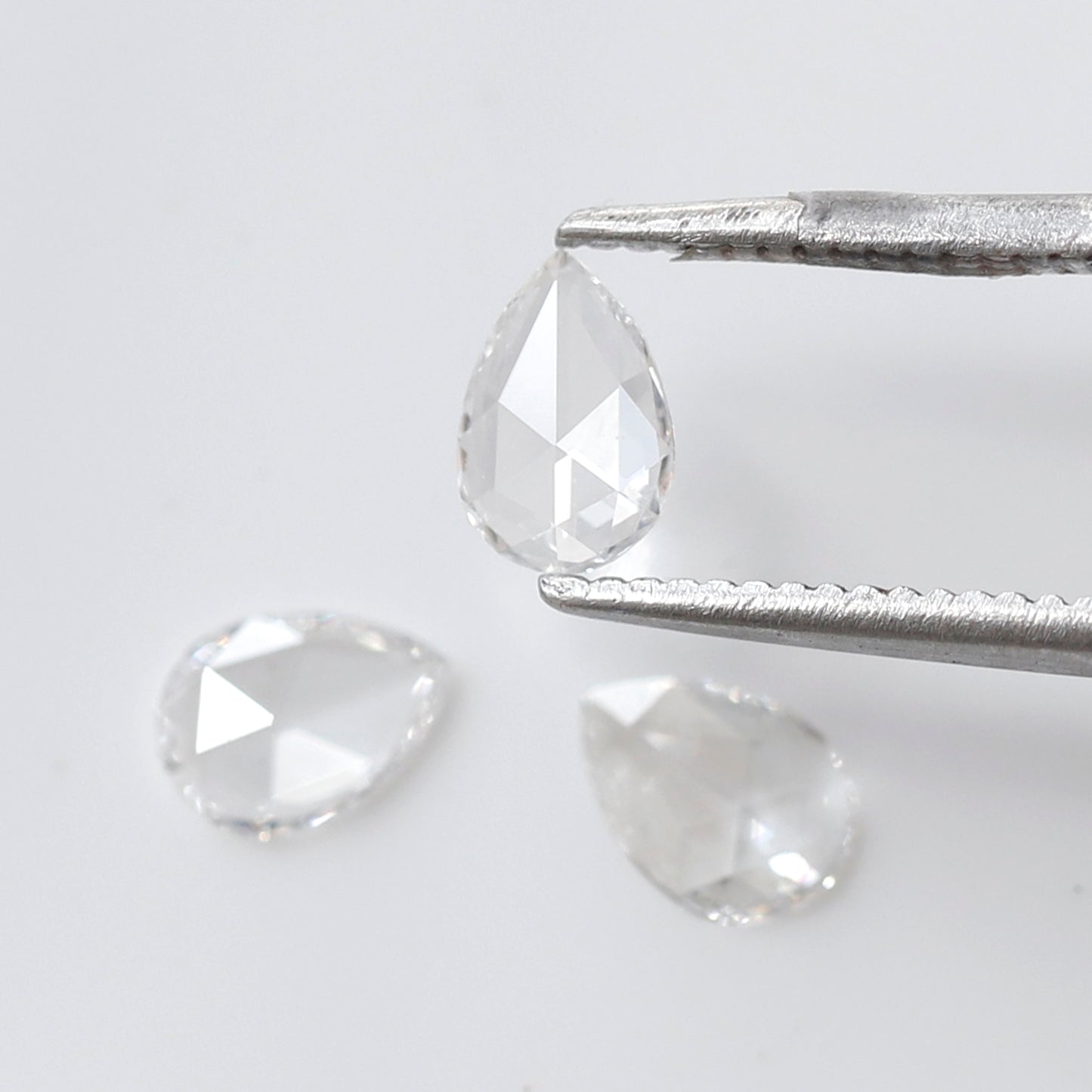 0.47 Ct Total 3Pcs Pear Shape Diamonds, Rose Cut FG VVS-VS Natural Melee Loose Diamonds