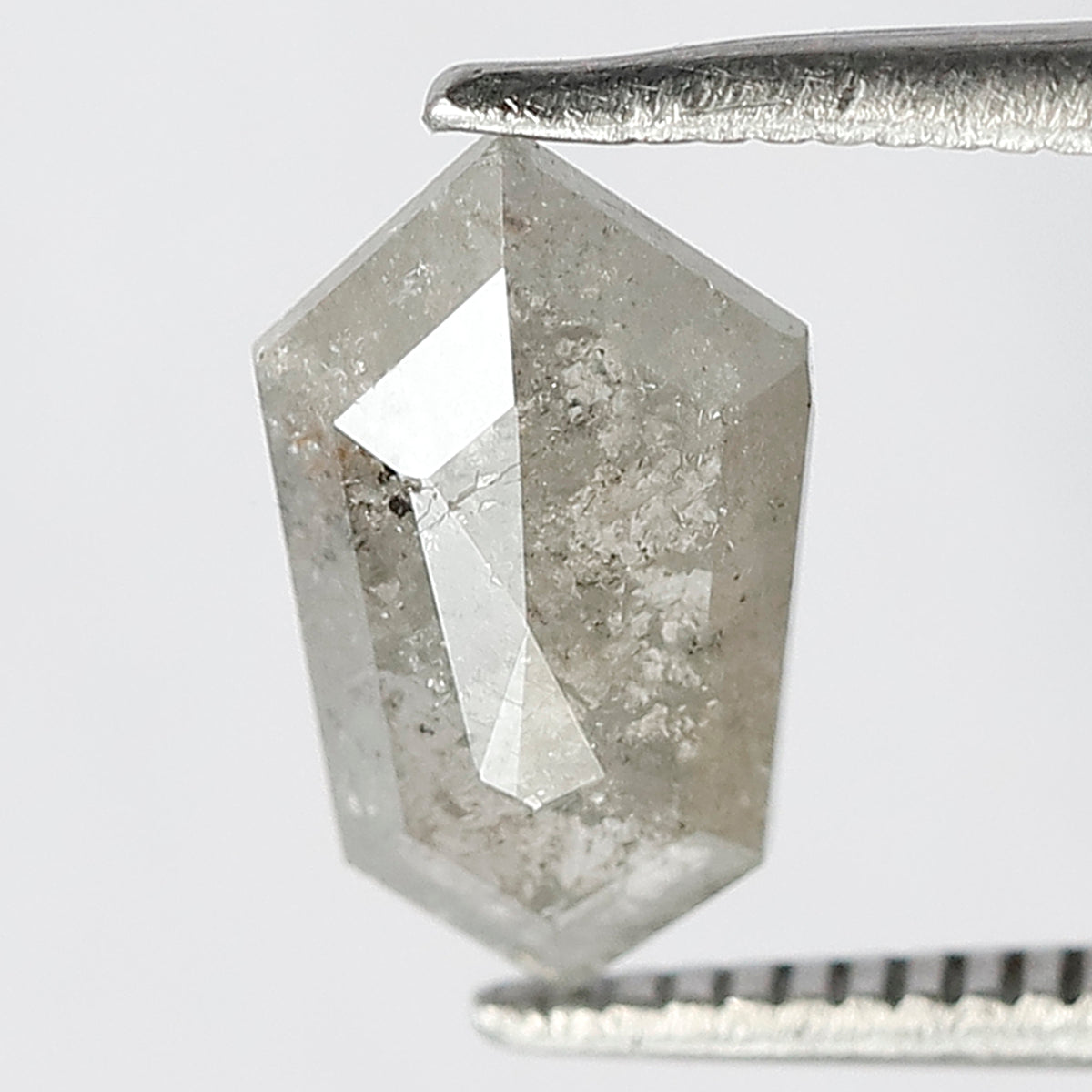 1.40 CT Modified Shape Loose Diamond Natural 10.1 MM Earth Mined Salt and Pepper Diamond