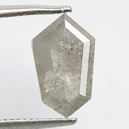1.40 CT Modified Shape Loose Diamond Natural 10.1 MM Earth Mined Salt and Pepper Diamond