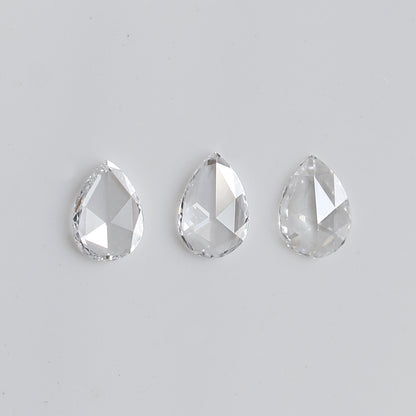 0.47 Ct Total 3Pcs Pear Shape Diamonds, Rose Cut FG VVS-VS Natural Melee Loose Diamonds
