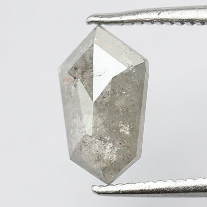 1.40 CT Modified Shape Loose Diamond Natural 10.1 MM Earth Mined Salt and Pepper Diamond