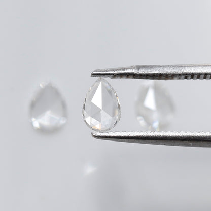 0.47 Ct Total 3Pcs Pear Shape Diamonds, Rose Cut FG VVS-VS Natural Melee Loose Diamonds
