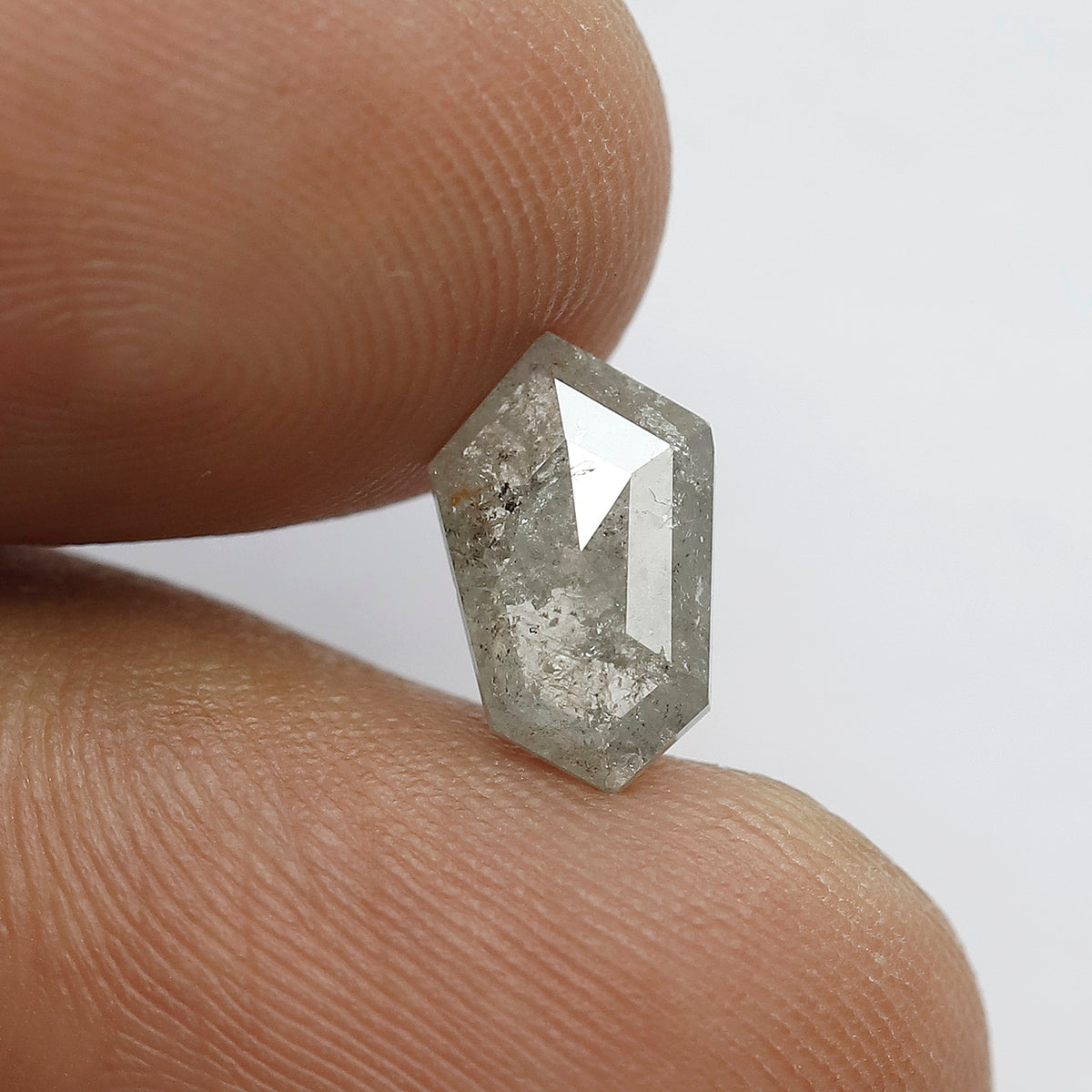 1.40 CT Modified Shape Loose Diamond Natural 10.1 MM Earth Mined Salt and Pepper Diamond