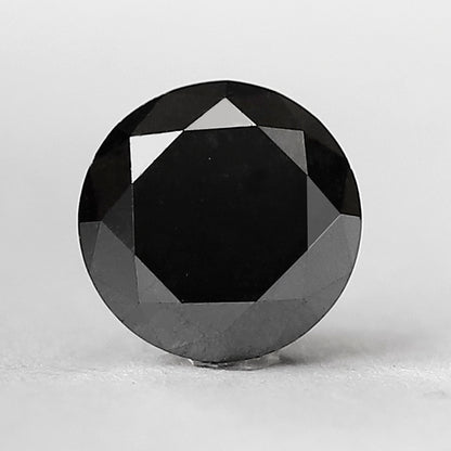 1.96 CT Round Brilliant Cut Loose Black Diamond, Natural Treated Earth Mined Diamond for Anniversary Ring