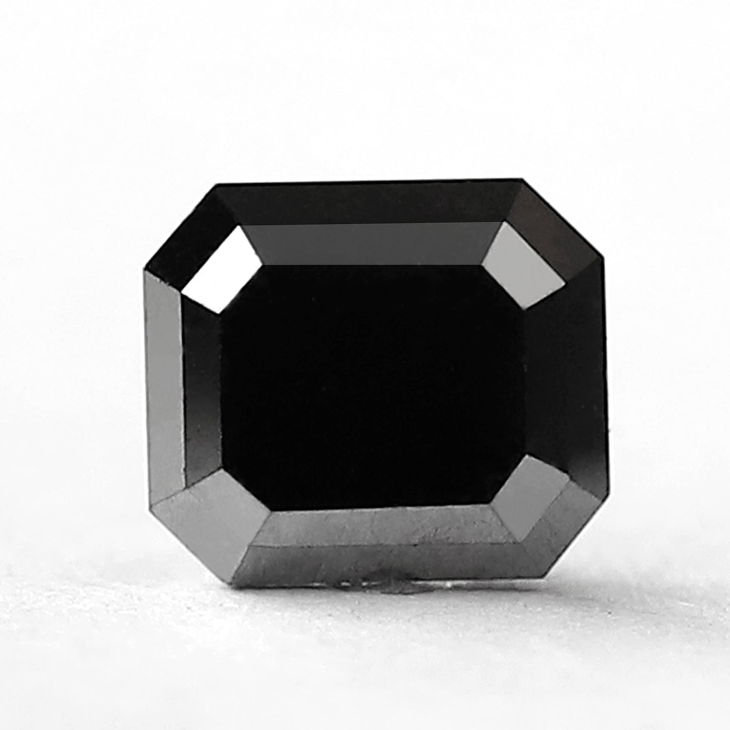 1.63 CT Emerald Shape Loose Black Diamond, Natural Treated Ethical Diamond, 7.10 MM Stone for Promise Ring