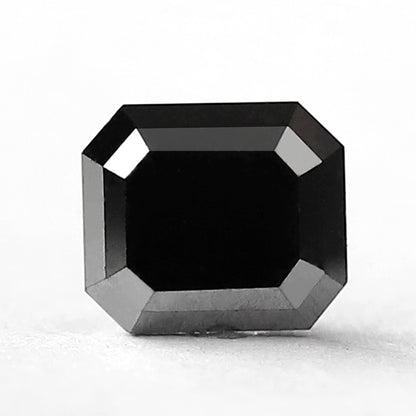 1.63 CT Emerald Shape Loose Black Diamond, Natural Treated Ethical Diamond, 7.10 MM Stone for Promise Ring